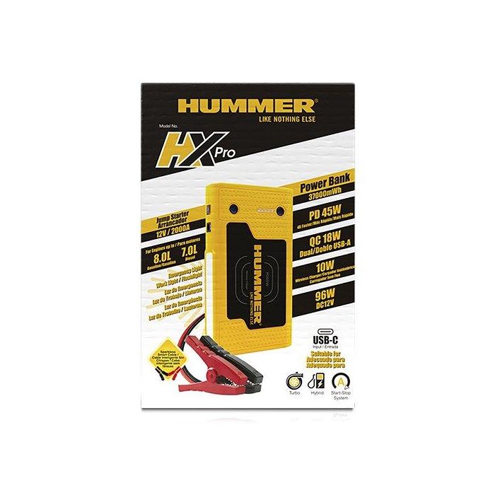Arrancador Batería 12V 2000A Pico 10000mAh HUMMHXPRO para Motores 8.0L Gasolina / 7.0L Diesel, Power Bank y Carga Inalámbrica 3 Arrancador Batería 12V 2000A Pico 10000mAh HUMMHXPRO para Motores 8.0L Gasolina / 7.0L Diesel, Power Bank y Carga Inalámbrica 3