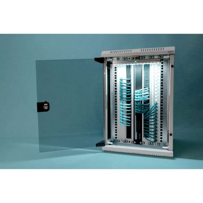 DIGITUS Carcasa Mural Combinada 254 mm (10") y 482.6 mm (19") 10U Acero IP20, Gris 2