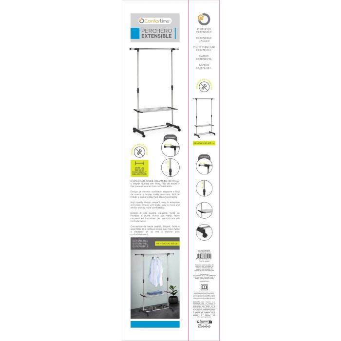 Perchero extensible 89-145 x 43 x 90-160 cm Confortime - Inde (6 Unidades) 5 Perchero extensible 89-145 x 43 x 90-160 cm Confortime - Inde (6 Unidades) 5