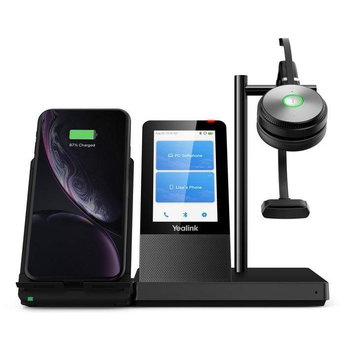 Yealink WH66 Mono UC-DECT Auriculares Inalámbricos con Estación de Trabajo UC Todo en Uno, Cancelación de Ruido, Carga Inalámbrica y Base de Altavoz 3