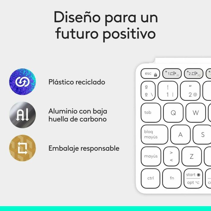 Teclado Logitech 920-012974 Blanco Gris QWERTY 11 Teclado Logitech 920-012974 Blanco Gris QWERTY 11