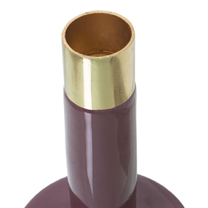 Portavelas Alexandra House Living Violeta Dorado Metal 7 x 12 x 7 cm Metal esmaltado 1