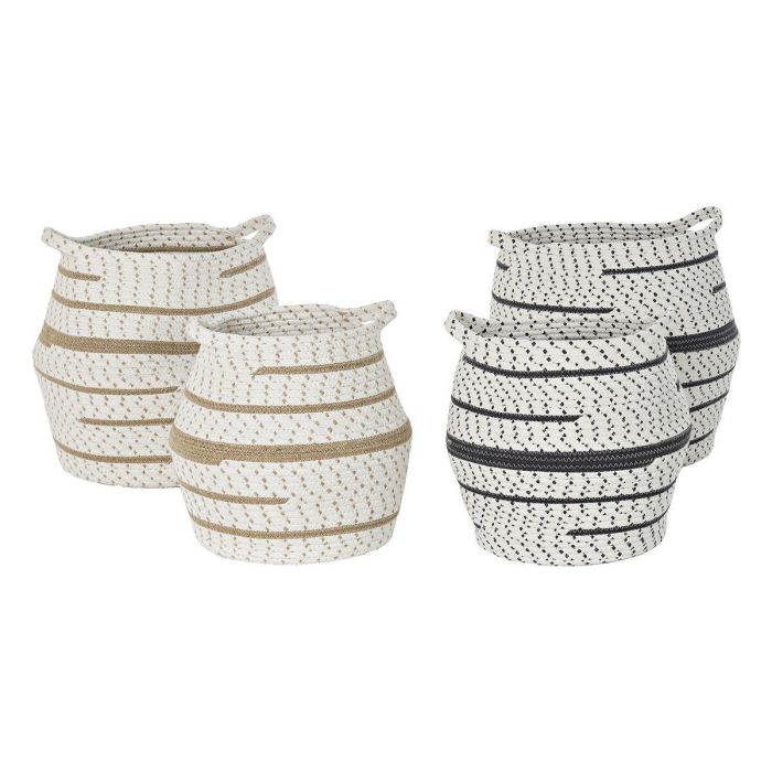 Cesta Boho DKD Home Decor Marron Gris 40 x 40 x 40 cm Set de 2 (2 Unidades) 2 Cesta Boho DKD Home Decor Marron Gris 40 x 40 x 40 cm Set de 2 (2 Unidades) 2
