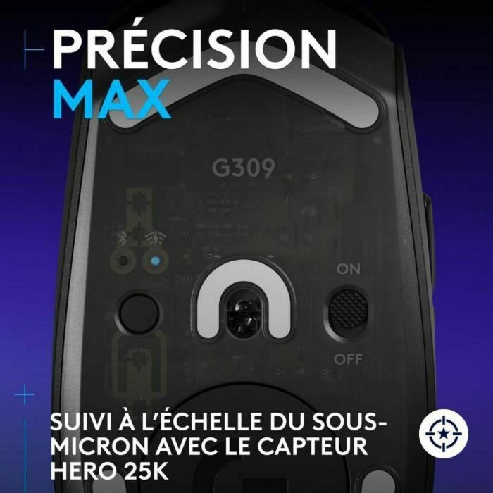 Logitech G309 LIGHTSPEED - Ratón Gaming Inalámbrico, 25 600 dpi, Bluetooth, Peso 86 g, 6 Botones, Negro, Compatible con PC/Mac