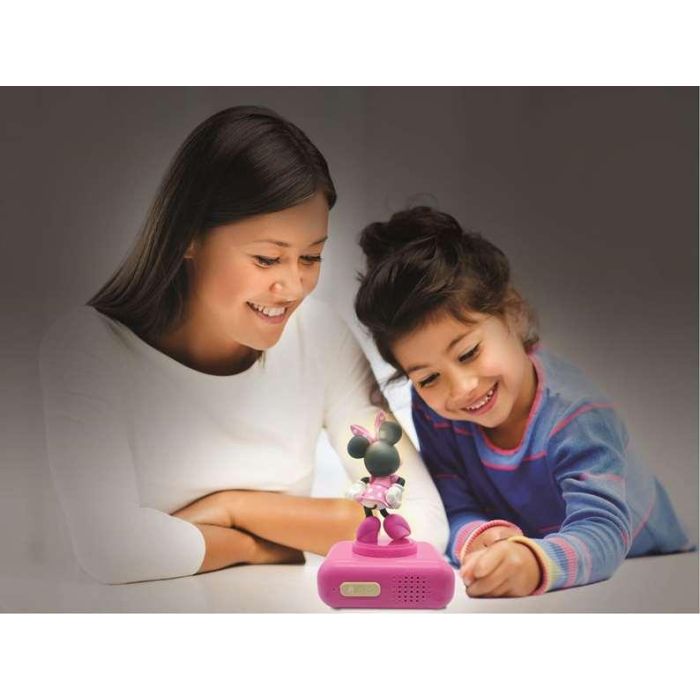 Lexibook Despertador Digital con Luz Nocturna 3D de Minnie y Efectos de Sonido 3