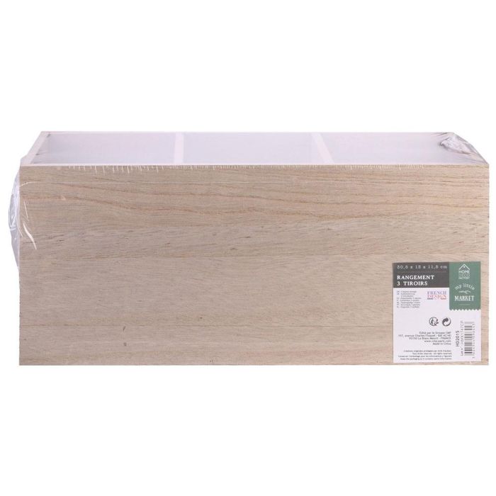 Home Deco Factory Cajonera con 3 Cajones y 3 Compartimentos Colección Little Garden 1