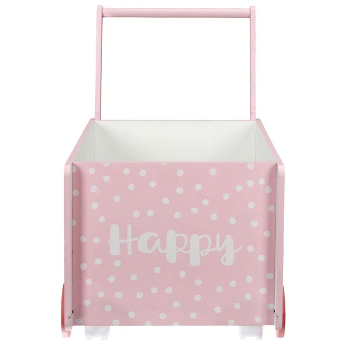 Home Deco Kids Carro Almacenar Infantil Rosa para Niños con Ruedas Decorativas 35x47 cm 3
