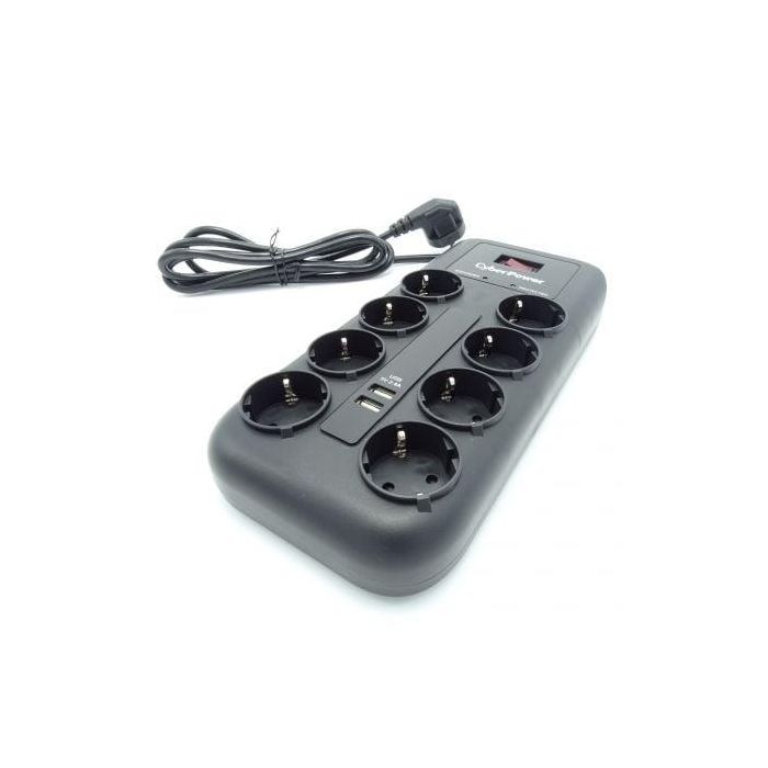 Regleta con Interruptor Cyberpower P0820SUD0-DE/ 8 Tomas de corriente/ 2 USB/ Cable 1.8m/ Negra 2 Regleta con Interruptor Cyberpower P0820SUD0-DE/ 8 Tomas de corriente/ 2 USB/ Cable 1.8m/ Negra 2