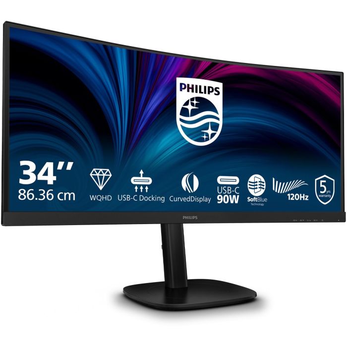 Philips 34B2U3600C Monitor 34" VA UWQHD 120Hz 4ms Curvo USB-C KVM para Oficina/Gaming 1