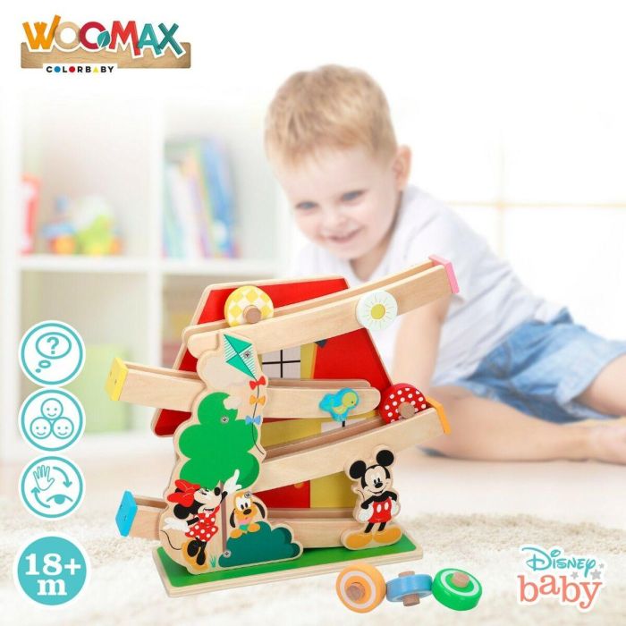 Pista de Madera con Rampas para Coches Disney 5 Piezas 4 Unidades 33,5 x 28 x 9,5 cm 3