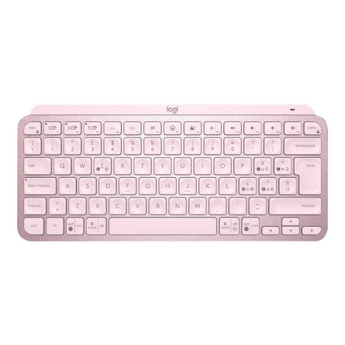 Logitech MX Keys Mini - Teclado inalámbrico con iluminación inteligente, color rosa