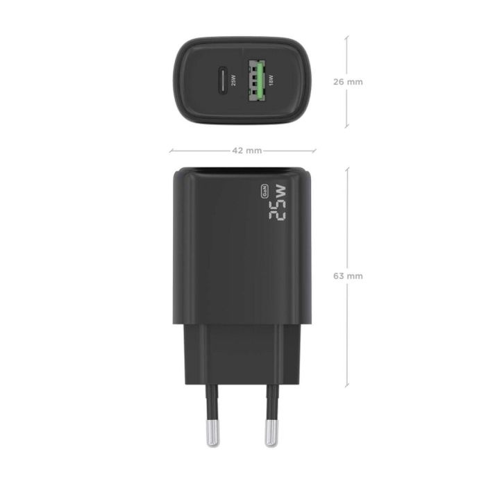 AISENS - CARGADOR 25W, 1xUSB-C PD3.0, 1xUSB-A QC3.0, NEGRO 3 AISENS - CARGADOR 25W, 1xUSB-C PD3.0, 1xUSB-A QC3.0, NEGRO 3