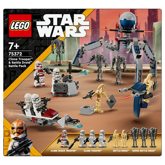 Lego 75372 Star Wars Paquete de Batalla de Soldados Clon y Droides de Batalla con Moto Speeder y Minifigura 24
