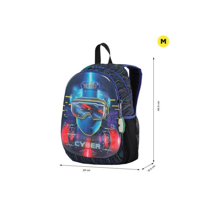 Totto Mochila Morral Mettaverse M con compartimiento principal, correas ajustables y bolsillos laterales MJ04MTV002-2320-5CEM 1 Totto Mochila Morral Mettaverse M con compartimiento principal, correas ajustables y bolsillos laterales MJ04MTV002-2320-5CEM 1