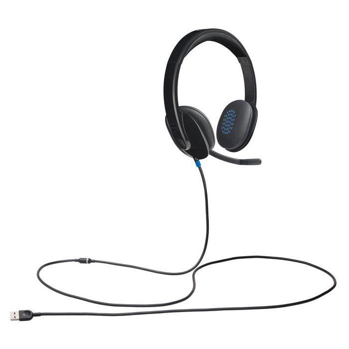 Logitech H540 Auriculares USB con Micrófono, Sonido Estéreo Digital, Cancelación de Ruido, Controles en Línea, Comodidad Ultra, Plug-and-Play 3