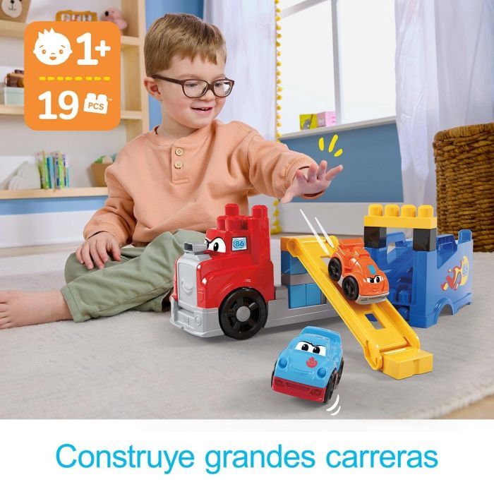 Mega Bloks Camión de Carreras y Construcción para Bebés con 2 Coches, +12 Meses 5