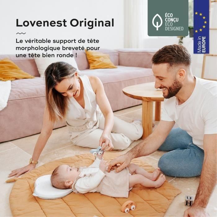 Babymoov Soporte Ergonómico Lovenest Original Antiaplastamiento Cabeza Bebé, Algodón Suave Transpirable, Multiusos Desde Nacimiento Blanco 1