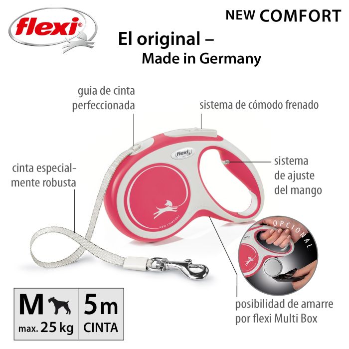 Correa Flexi New Comfort M Cinta 5M Rojo 1 Correa Flexi New Comfort M Cinta 5M Rojo 1