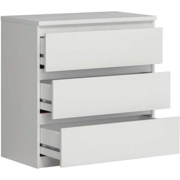 Cómoda CHELSEA 3 Cajones - Color blanco mate - An 77,2 x Pr 42 x Al 79,9 cm 2 Cómoda CHELSEA 3 Cajones - Color blanco mate - An 77,2 x Pr 42 x Al 79,9 cm 2