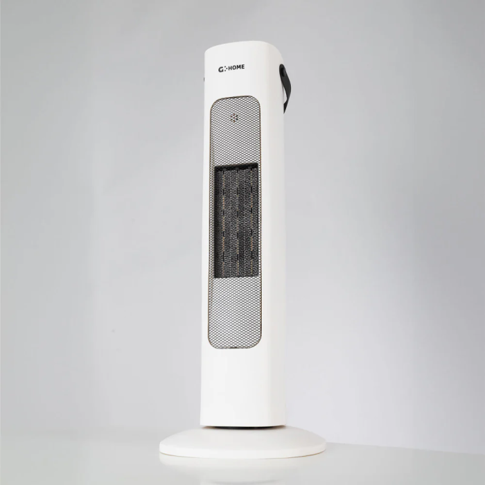 Calefactor Vertical PTC con Ventilador 800/1600W Blanco, 3 Potencias, Termostato Regulable y Triple Sistema de Seguridad, Caliente Frío