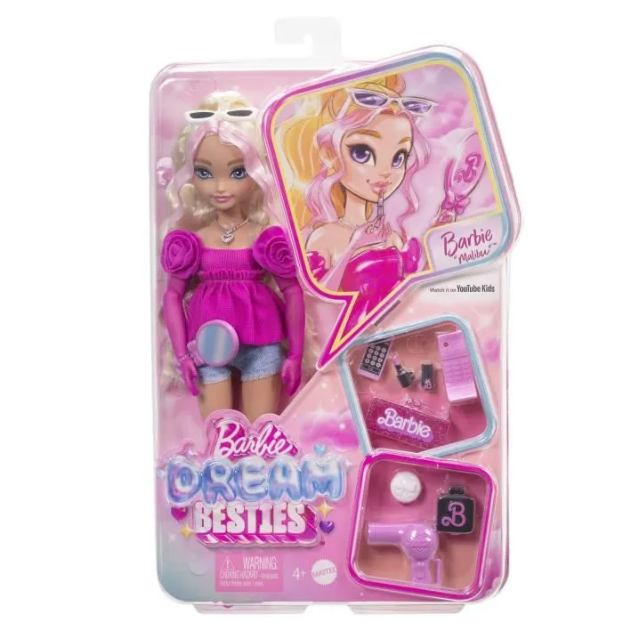Mattel Muñeca Barbie Dream Besties Malibu con Accesorios 1