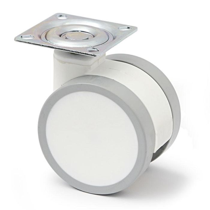 Q&Q Rueda Giratoria Duncan Ø75 H96 Blanco Sin Freno