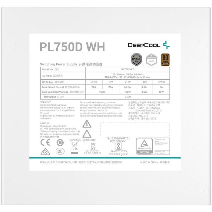 DeepCool PL750-D Fuente de Alimentación 750W Blanca 2 DeepCool PL750-D Fuente de Alimentación 750W Blanca 2