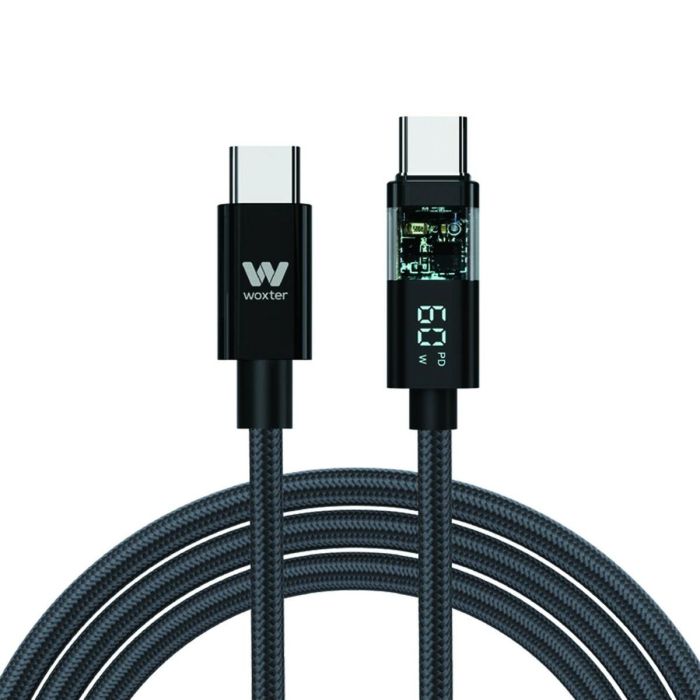 Cable USB-C Woxter Negro 2 m Cable USB-C Woxter Negro 2 m