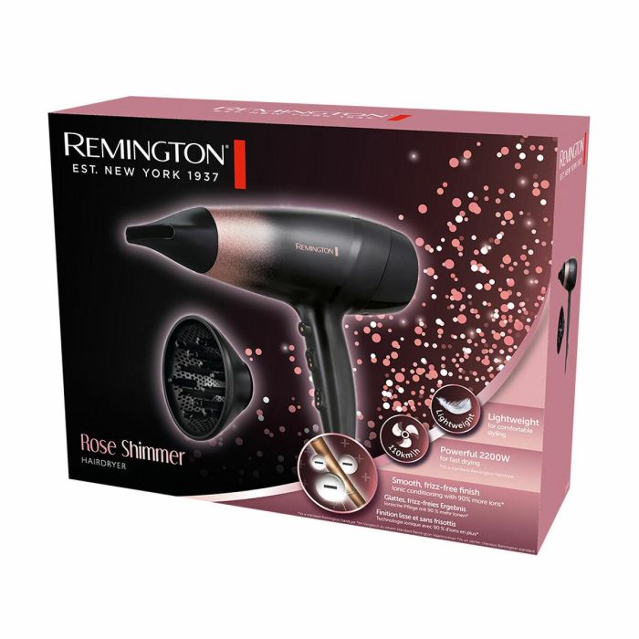 Remington Secador de Pelo Rose Shimmer 2200W Negro/Rosa con Gancho para Colgar 11