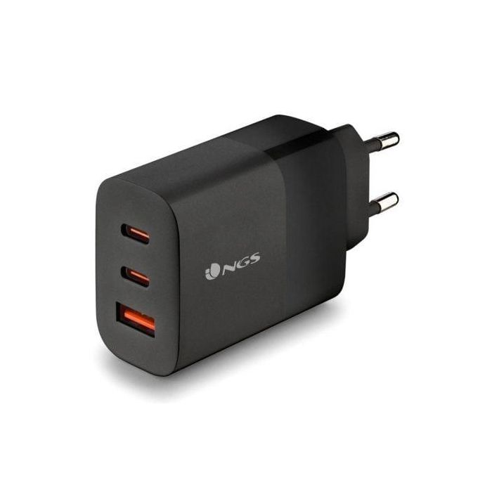 Cargador de Pared GaN NGS Bud 65W/ 2xUSB Tipo-C/ 1xUSB/ 65W 1 Cargador de Pared GaN NGS Bud 65W/ 2xUSB Tipo-C/ 1xUSB/ 65W 1