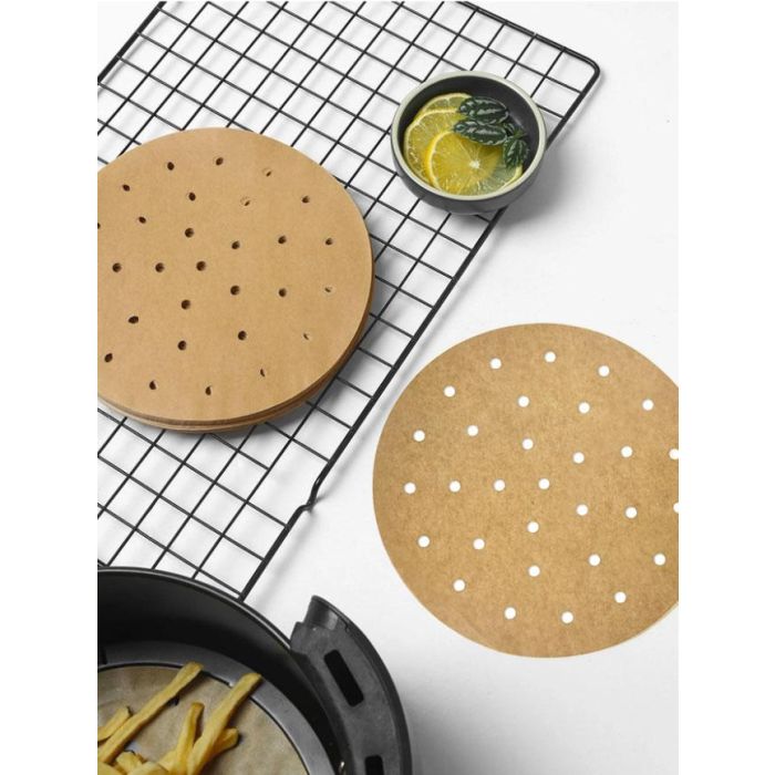 Algon Set de 40 Papeles Redondos Perforados para Airfryer de 23 cm (24 Unidades) 3