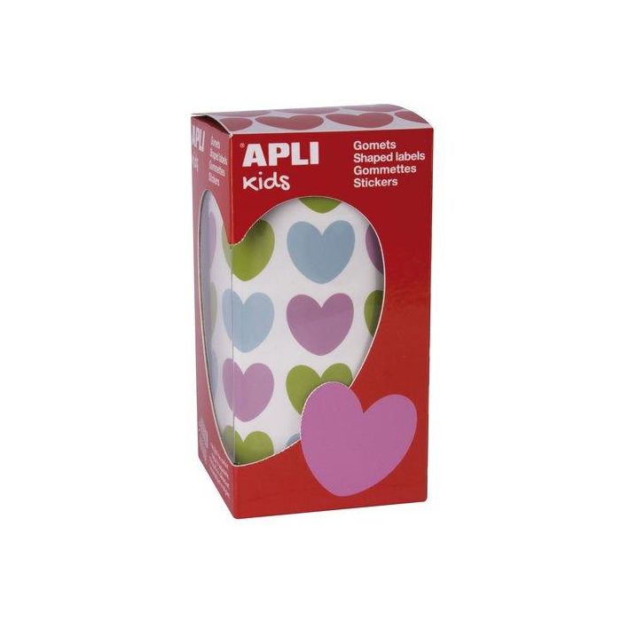 Gomets Apli Rollo Corazon Multicolor 20X18 Mm (16796)