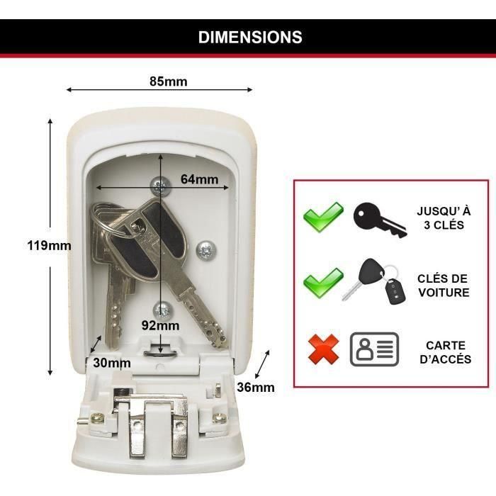 MASTER LOCK Caja de llaves segura - Tamaño M - Blanco - Cofre de llaves - Almacenamiento seguro 5