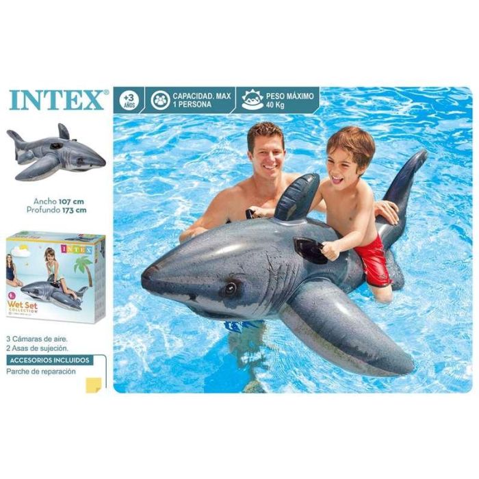 Figura hinchable tiburon blanco 173x107 cm (+ 3 años) 3 Figura hinchable tiburon blanco 173x107 cm (+ 3 años) 3