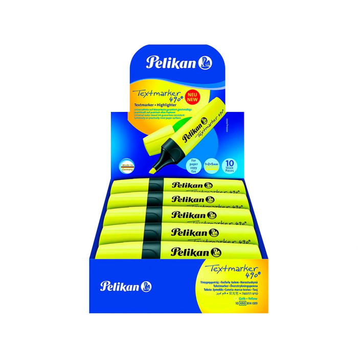 Marcador Fluor Pelikan Textmarker 490 Amarillo (814089) (Set de 10) 3