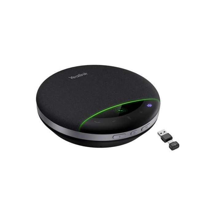 Yealink SP96 con Dongle USB-C/A Teams, Altavoz Bluetooth 5.3 para Conferencias y Llamadas, Cancelación de Eco, 26h Autonomía, Negro