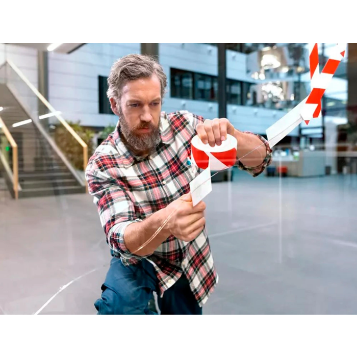 Q-connect Cinta de Seguridad Rojo y Blanco 20 mt x 48 mm para Señalizar Áreas 4