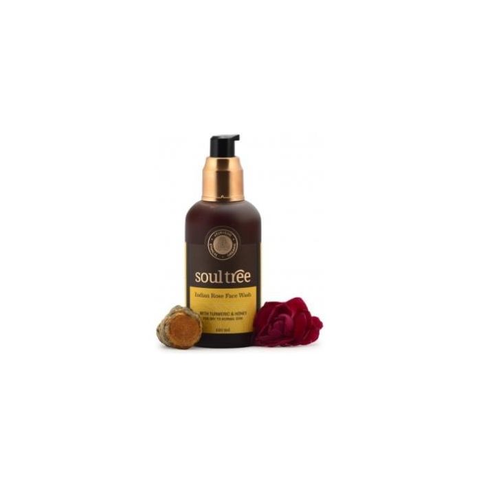 SOULTREE Gel Limpiador Facial Rosas y Cúrcuma 120ml para piel normal y seca