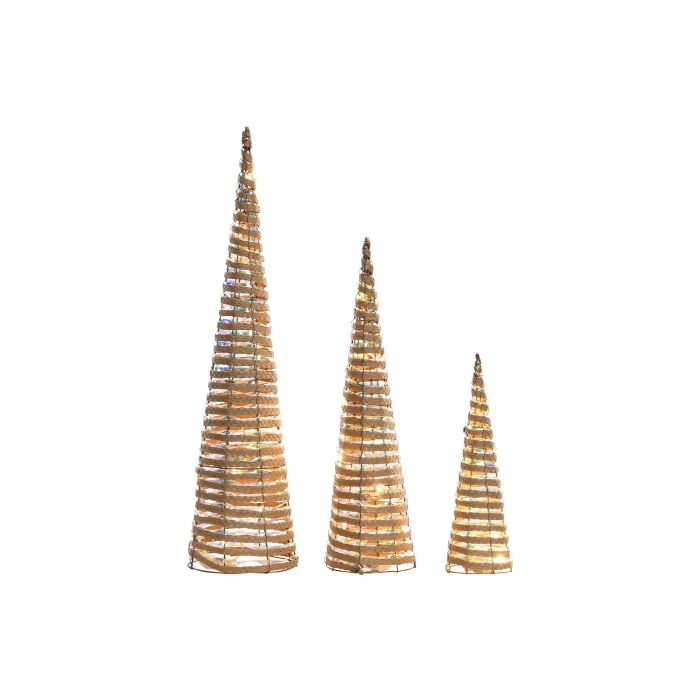 Cono Navidad Alpina DKD Home Decor Natural Multicolor 20 x 80 x 20 cm Set de 3 (2 Unidades) 1