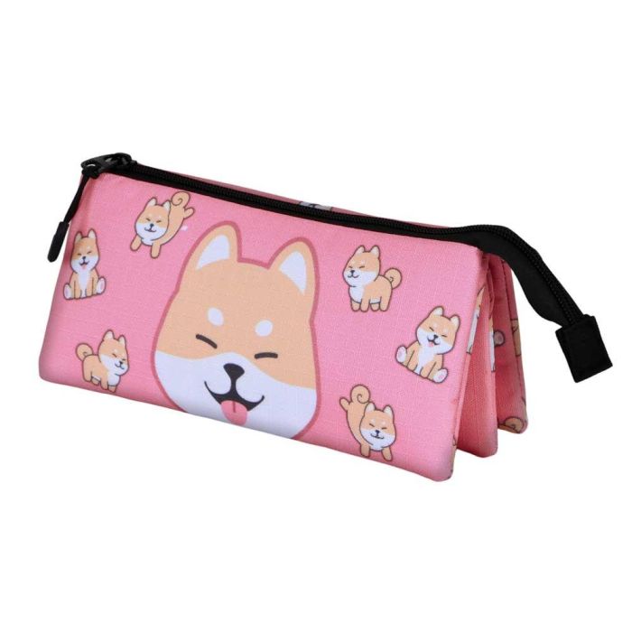 Oh My Pop Estuche Portatodo Triple Shiba Rosa con 3 Compartimentos, Material Ripstop Repelente a Líquidos, ideal para Lápices 0 Oh My Pop Estuche Portatodo Triple Shiba Rosa con 3 Compartimentos, Material Ripstop Repelente a Líquidos, ideal para Lápices 0