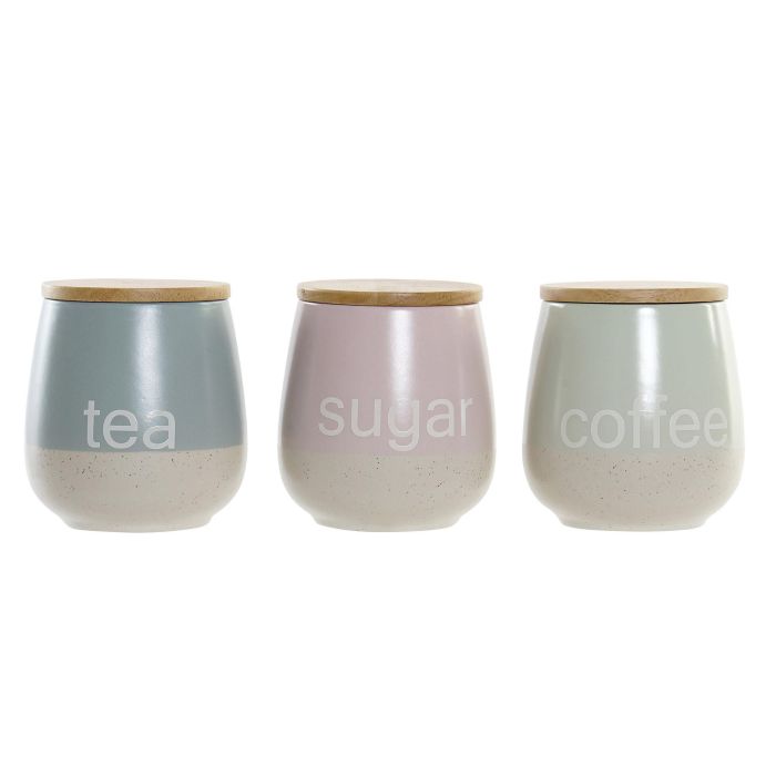 DKD Home Decor Bote Scandi Colección Pasteles Lianfeng, Gres y Rubberwood, 3 Unidades Surtidas Rosa Verde Azul 10x16x10 cm, Apto Lavavajillas 0 DKD Home Decor Bote Scandi Colección Pasteles Lianfeng, Gres y Rubberwood, 3 Unidades Surtidas Rosa Verde Azul 10x16x10 cm, Apto Lavavajillas 0