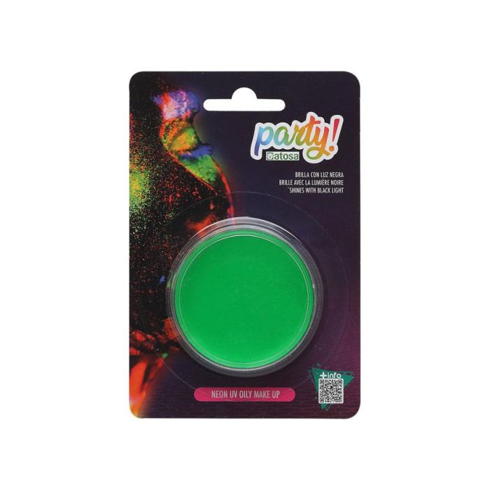 Maquillaje Facial Neón Verde Brillo UV en Crema 7,8 gr para Fiestas y Eventos