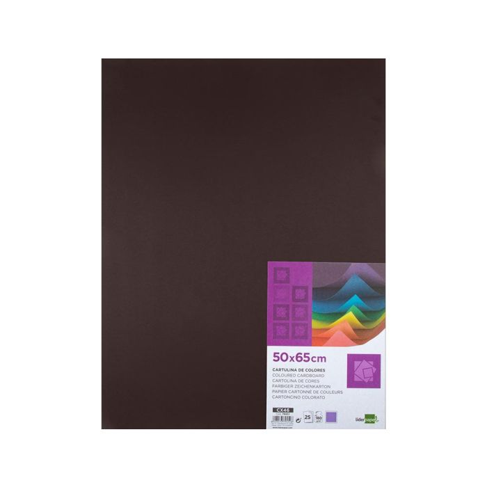 Cartulina Liderpapel 50x65 cm 180 gr Marron Paquete De 25 Hojas 1