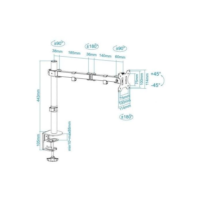 TooQ DB1032TN-B soporte para monitor 81,3 cm (32") Escritorio 4 TooQ DB1032TN-B soporte para monitor 81,3 cm (32") Escritorio 4