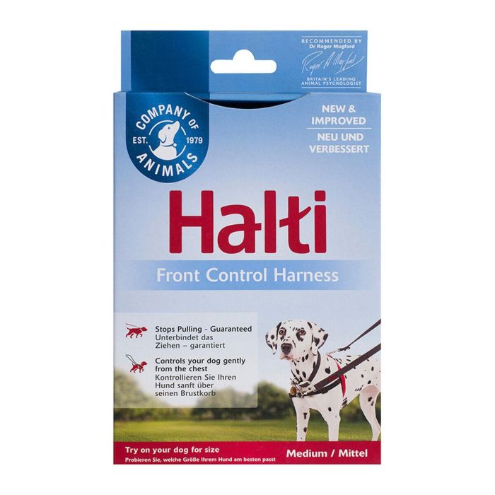 Halti Front Control Harness Arnés Control Delantero para Perros Medianos y Grandes Talla M Negro-Rojo (Cintura 58-86cm) 1