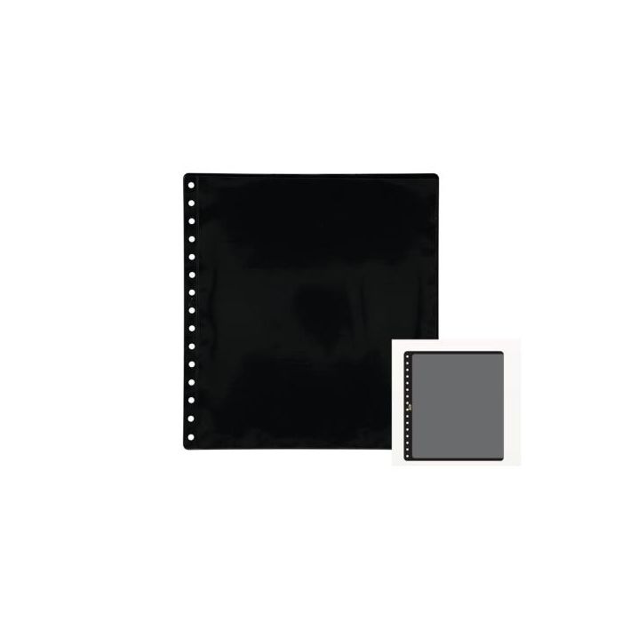 Funda Para Album De Sellos Pardo Lam.C.Negra 1 Aloj.Lado (Set de 10)