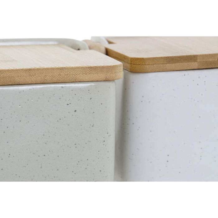 Salero Basicos DKD Home Decor Beige Blanco 12 x 11 x 15 cm (2 Unidades) 3