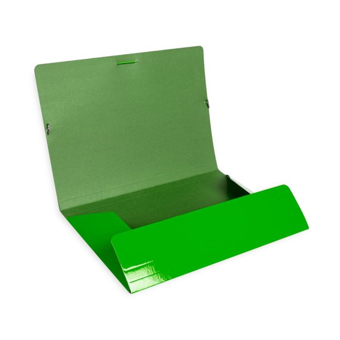 Carpeta Liderpapel Gomas Folio 3 Solapas Carton Plastificado Color Verde 6