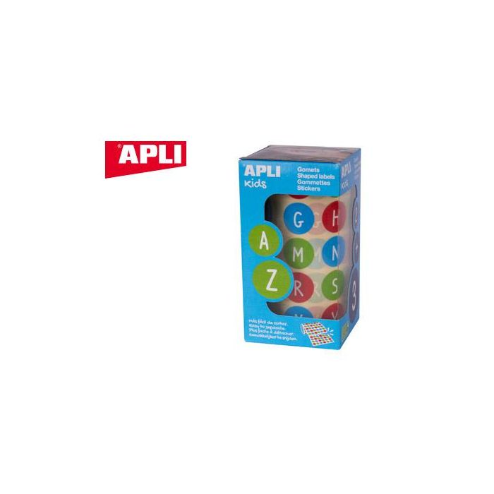 Apli Rollo Gomets Abecedario Mayúsculas Redondos 20 mm