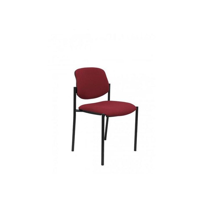 Silla Piqueras Y Crespo Villalgordo Confidente Chasis Negro Asiento Y Respaldo Tapizados Bali Granate